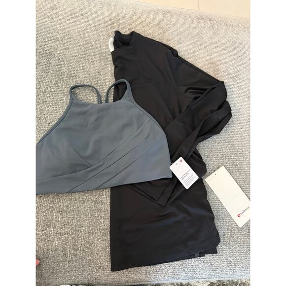 NWT Lululemon Ultralight Hip Length Long Sleeve and Flow Y Wrap Bra-4